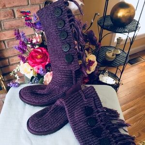 Ugg Australia purple knit boot size 8